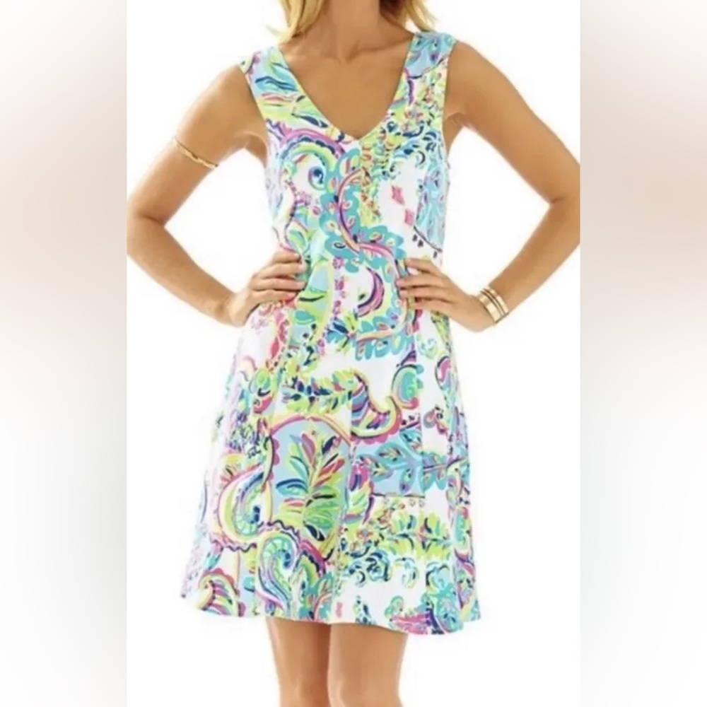 Lilly Pulitzer Dahlia Dress Resort White in Toucan